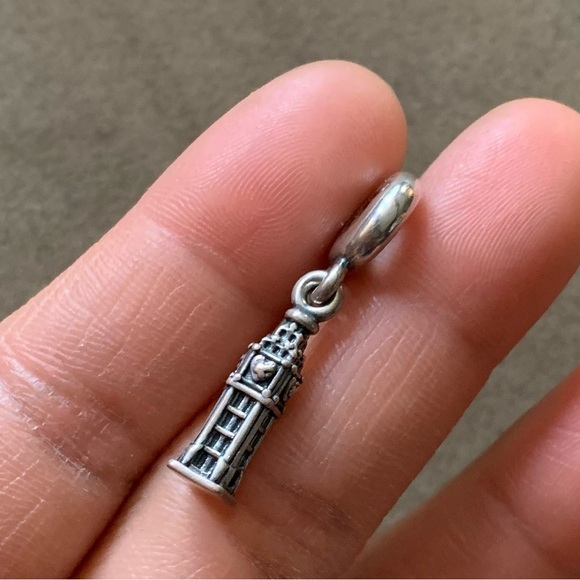 Retired Pandora Big Ben United Kingdom National Icon Bead Charm Sterling Silver - Picture 6 of 13